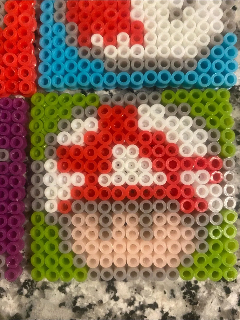 Handmade Super Mario characters perler bead coasters set of 4